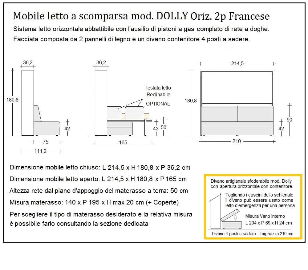Dolly Orizzontale 2 piazze francese - Thumbnail 6
