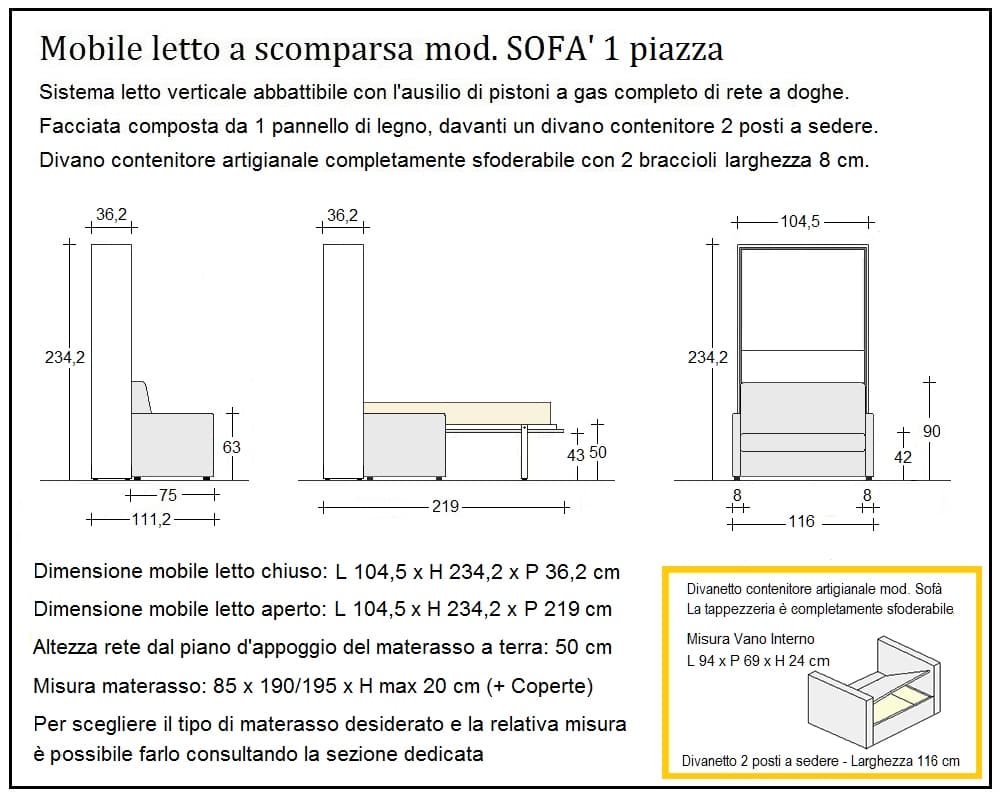 Sofà orizzontale - Thumbnail 3