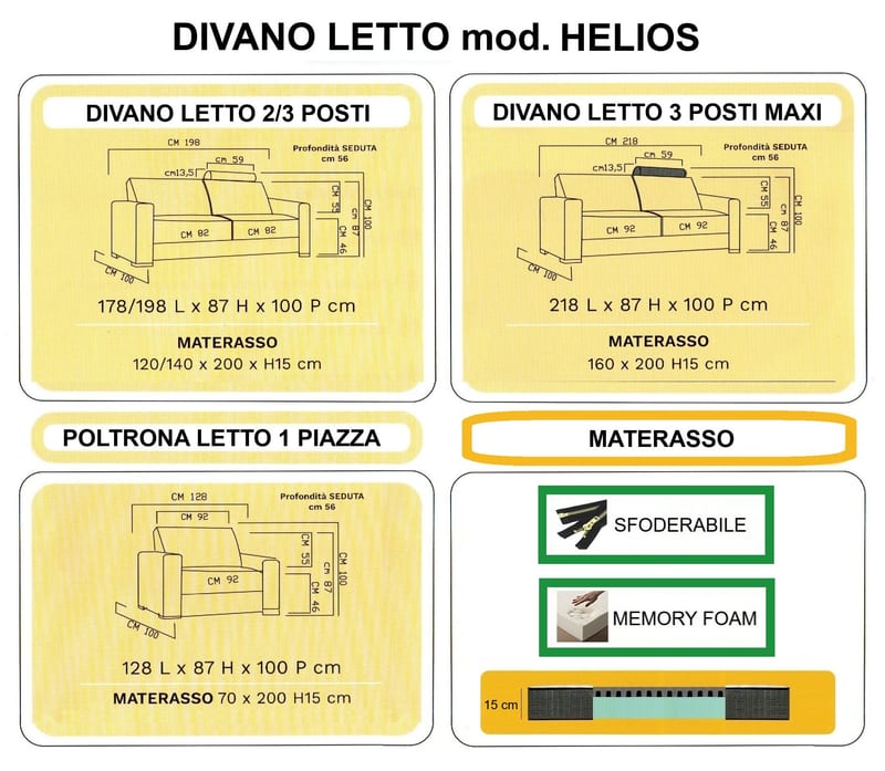 Mod. HELIOS - Divano Letto 3 posti by Nottiblu - Thumbnail 4