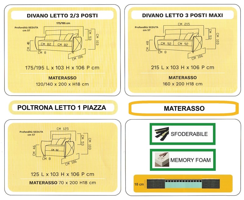 Mod. MELODY - Divano Letto 3 Posti by Nottiblu - Thumbnail 4