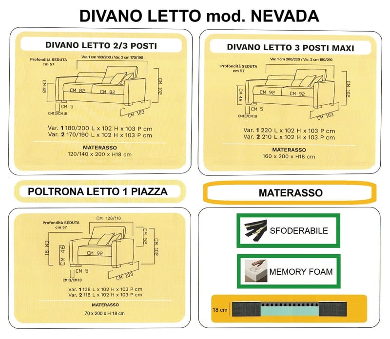 Mod. NEVADA - Divano Letto 3 Posti by Nottiblu - Thumbnail 3